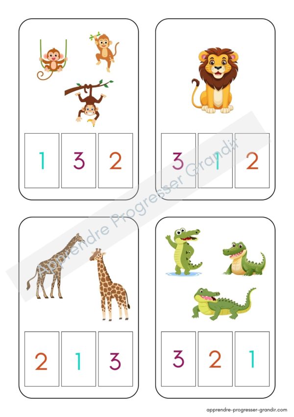 Cartes à pince - apprendre à compter jusqu'à 10