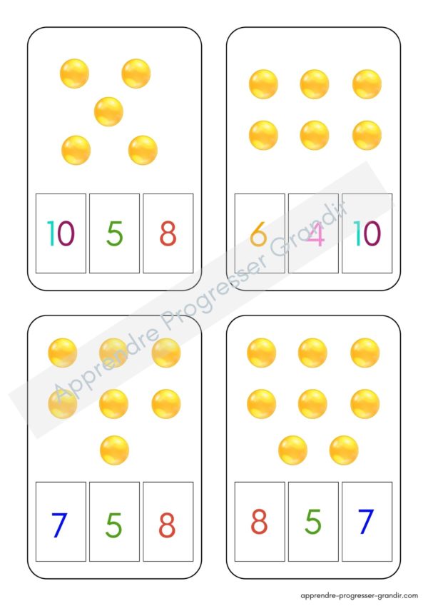 Cartes à pince - apprendre à compter jusqu'à 10